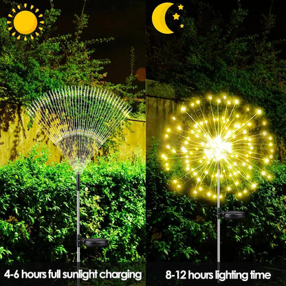 Garden Decoration Solar Light for Outdoors DIY Dandelion Solar Plug Garden Lighting Weatherproof Solar Firework Lamp Patio Lawn