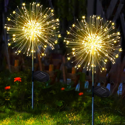 Garden Decoration Solar Light for Outdoors DIY Dandelion Solar Plug Garden Lighting Weatherproof Solar Firework Lamp Patio Lawn