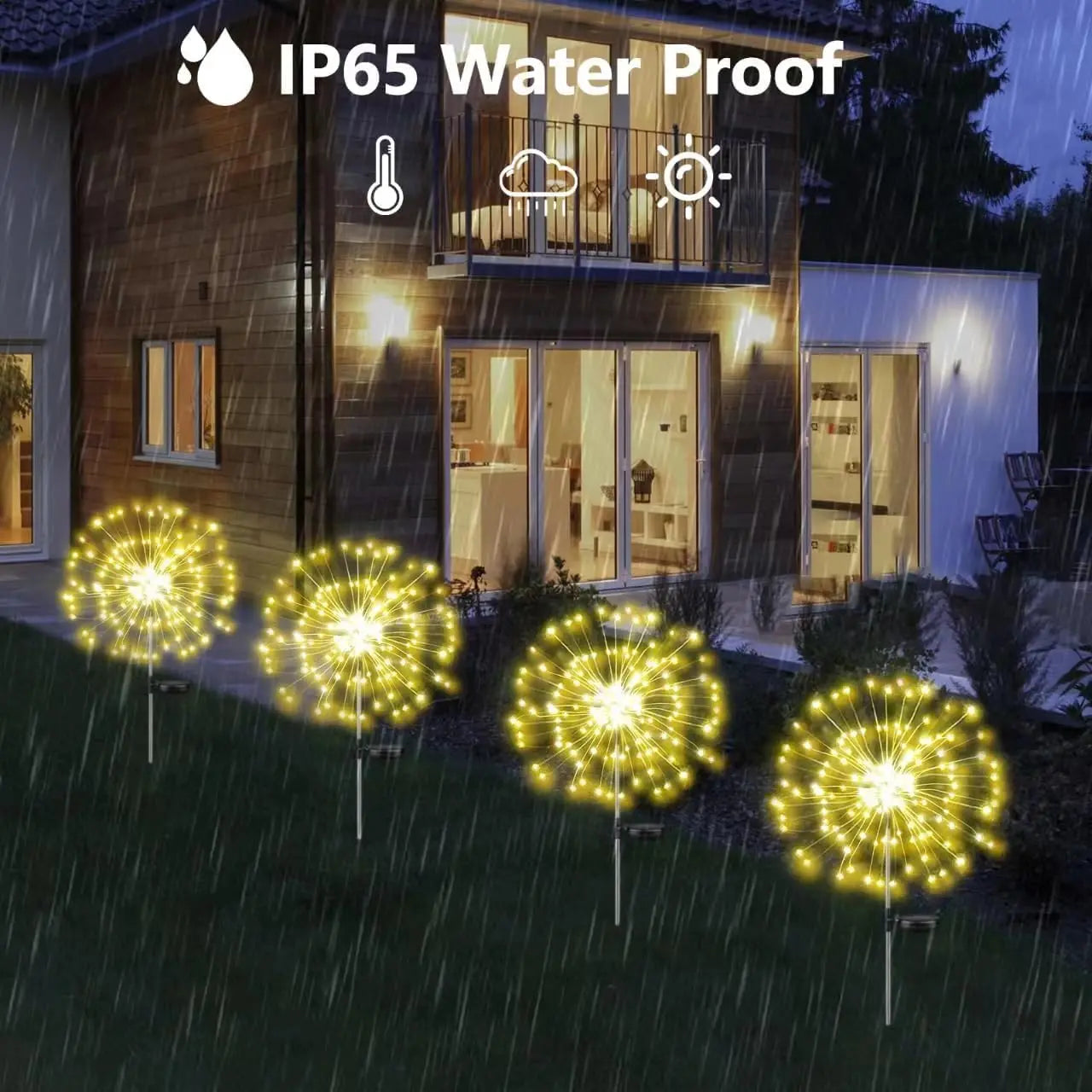 Garden Decoration Solar Light for Outdoors DIY Dandelion Solar Plug Garden Lighting Weatherproof Solar Firework Lamp Patio Lawn