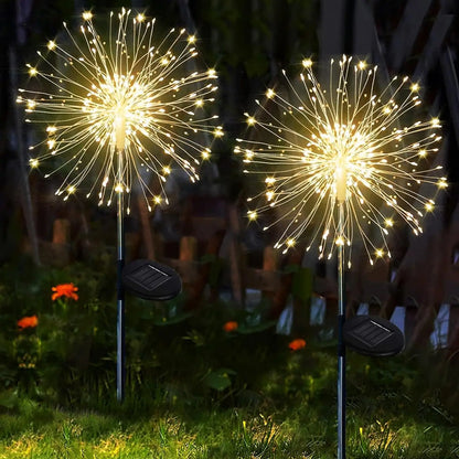 Garden Decoration Solar Light for Outdoors DIY Dandelion Solar Plug Garden Lighting Weatherproof Solar Firework Lamp Patio Lawn