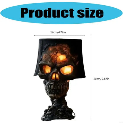 Skull Desk Lamp, Weather Resistant Halloween Skull Lamp Decoration with Cable, Used for Outdoor Garden Decoration