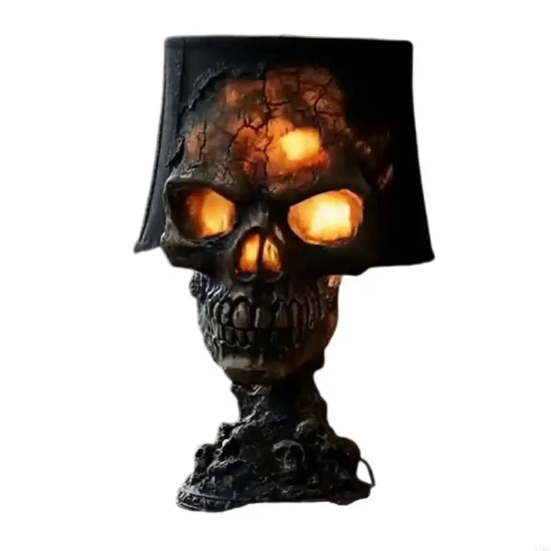 Skull Desk Lamp, Weather Resistant Halloween Skull Lamp Decoration with Cable, Used for Outdoor Garden Decoration