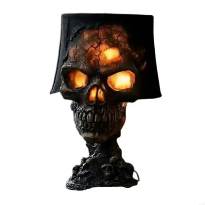 Skull Desk Lamp, Weather Resistant Halloween Skull Lamp Decoration with Cable, Used for Outdoor Garden Decoration