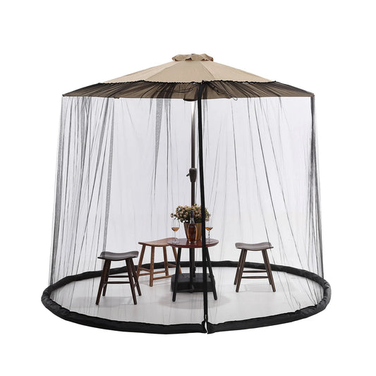 Umbrella Mosquito Netting for Outdoor Garden Patio Umbrellas Adjustable Rope Polyester Sunshade Mosquito Net for Travel Tent